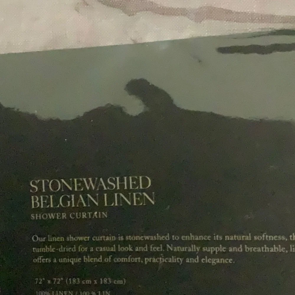 RESTORATION HARDWARE STONEWASHED BELGIAN FLAX LINEN SHOWER CURTAIN